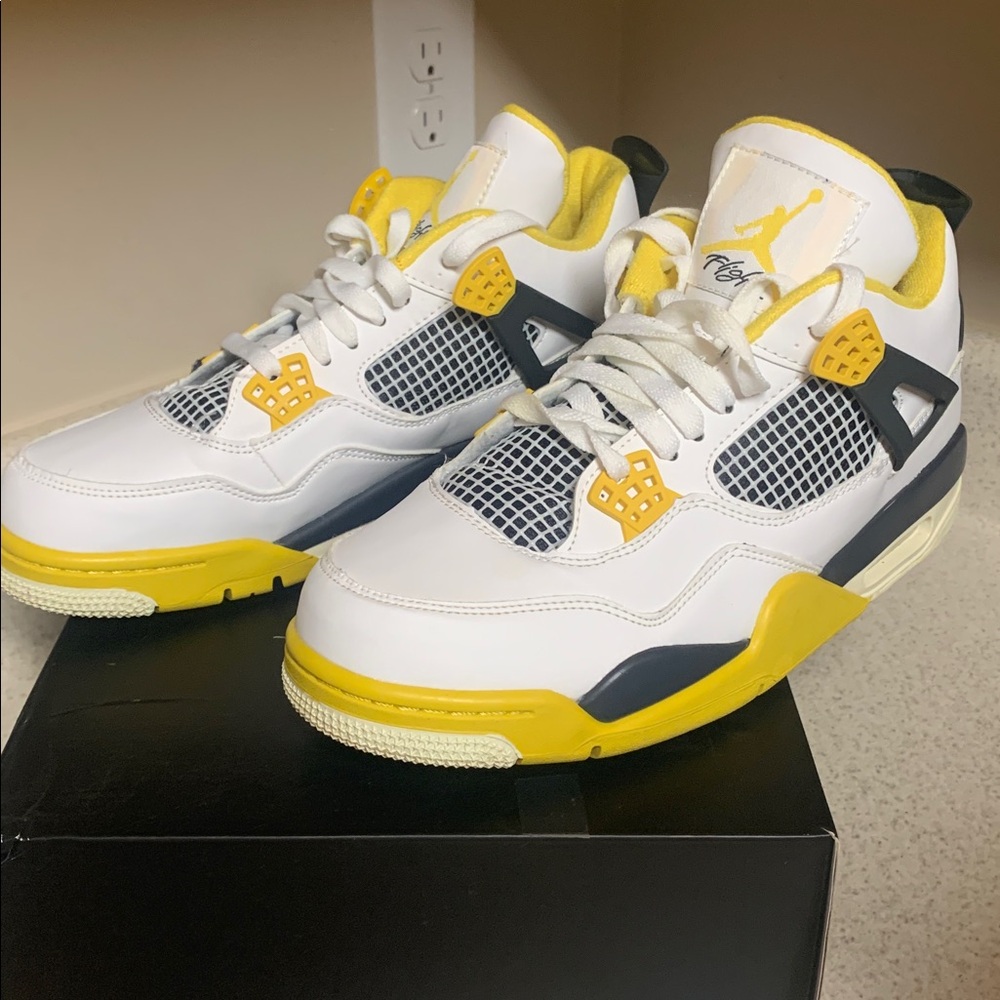Jordan White and Yellow Sneakers - Picture 2 of 6